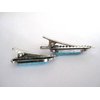 Generic Small turquoise blue stone silver metal alligator hair clip fine thin hair (Size: 1.25)