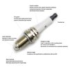 Pack of 4 491055 Spark Plug for Champion RC12YC for MTD 759-3336 for Briggs & Stratton 491055S 491055T 805015 72347 for Kohler 25 132 12-S 12 132 02-S