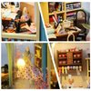 FLYNOVA DIY Miniature House Kit,Tailor Shop Dollhouse with Furniture & LED,Adults Teens Mini House Building Kit,3D Wooden Crafts Tiny House Model,Xmas Birthday Gifts Home Table Decor,Friends Present