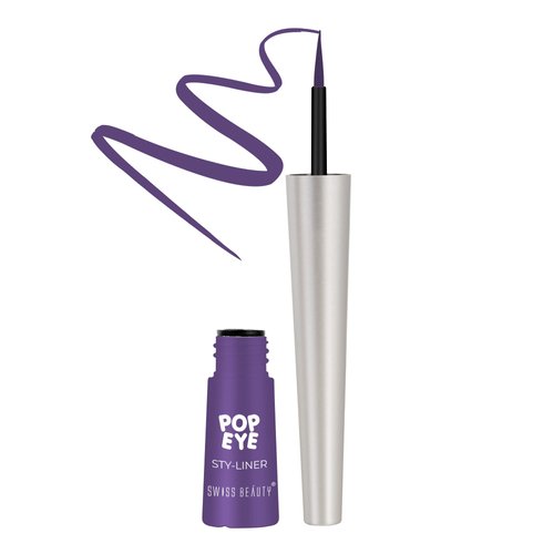 Swiss Beauty Pop Eyeliner | Waterproof and Long lasting Liquid Eyeliner | Smudge Proof Eye Makeup |Quick Drying |Shade - Plum Purple , 3 ml |