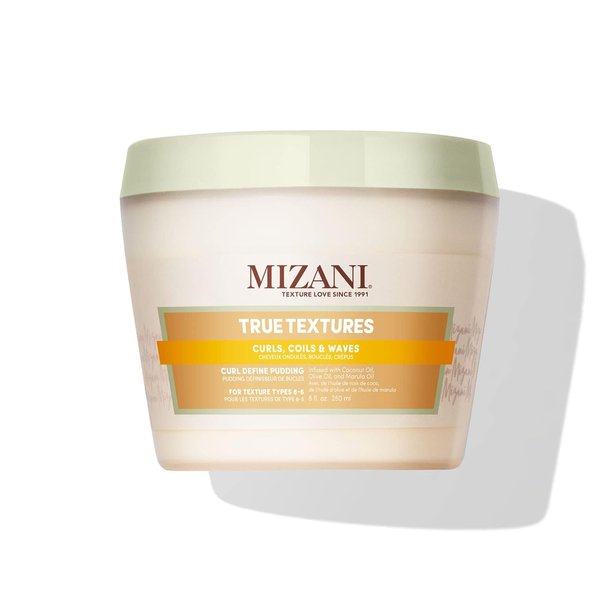 Mizani True Textures Curl Define Pudding | Moisturizing & Prevents Frizz | with Coconut Oil | Paraben Free | for Curly Hair | 8 Oz