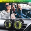 Car Cooling Fan,360° Adjustable Dual Head Cooling Air Fan Brushless Motor Low Noise Automobile Vehicle Fan Micro USB for Car/SUV/RV/Truck/Boat Use (without Coloured Light)
