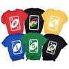 Uno Card Costume Shirts, Uno Costume Group Matching, Halloween Uno Card Friends Shirt, Board Game Matching Group, Uno Card Friends Shirt, Family Matching Costume T-Shirt