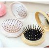 Pink Rabbits Travel Hair Brush Pocket Comb with Mini Mirror Portable Compact Folding Hair Brushes Round Mini Compact Massage Comb for Girls and Women, Styling Tools and Appliances, Hair Combs (2H965)