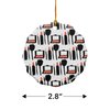 Makeup Lipstick Compact Eyeshadow Mascara Drawing Porcelain Scalloped Holiday Christmas Tree Ornament - 2.8" (7.1 cm)