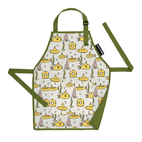 Urban Infant Little Helper Kids Apron - Children's Cooking Art Gardening - Great Gift for Toddler Boys and Girls - Submarines, Medium