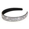 WLLHYF Headband Thick Hairband Cute Black Sparkling Bling Head Wrap 90s Disco Hair Accessories Crystal Diamond Rhinestone Headwear Birthday Easter Party Gifts For Women Bridal (Thin Style)