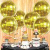 KatchOn, Big Gold Disco Ball Balloons - 22 Inch, Pack of 6, Gold Disco Party Decorations | 4D Gold Disco Balloons, 70s Party Decorations | Gold Disco Ball Decorations | Disco Ball Balloons Gold