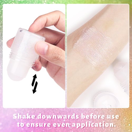 White Body Glitter, Rave Accessories Glitter for Body Face Hair Eyes Lip, Face Glitter Stick for Singer Concerts Music Festival, Chunky Glitter Makeup Sparkling Mermaid Sequins for Women