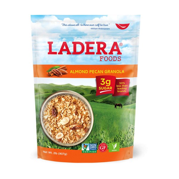 Ladera Granola | Almond Pecan Granola | Low Sugar | Gluten Free & Vegan | Granola Breakfast | Healthy Snack |2 lb Family Pack