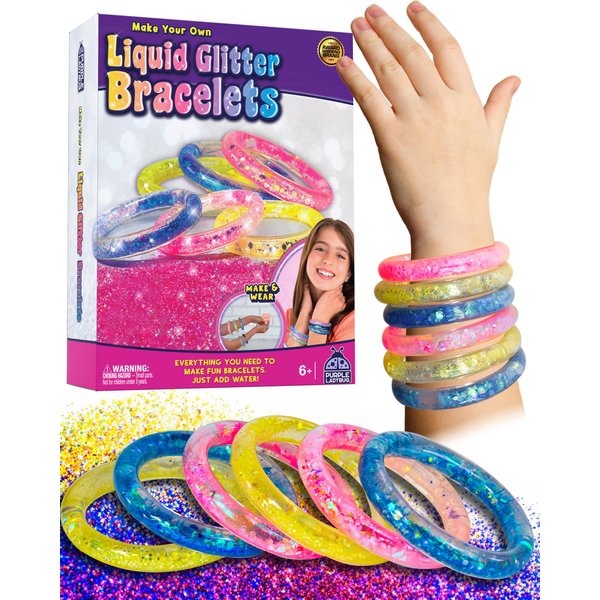 PURPLE LADYBUG Make Your Own Bracelet Kit for Girls - Fun Gifts for 10 Year Old Girl, Girls Crafts Ages 8-12 7-10, Easter Basket Stuffers for 7 8 9 10 Year Old Girl - Jewelry Making Kit for Girls 8-12