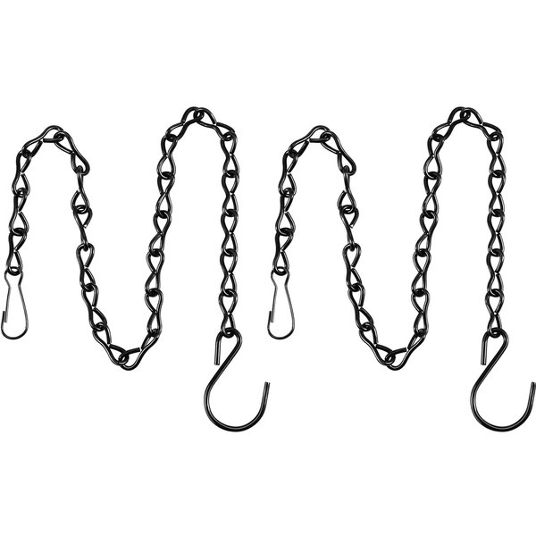 2 Pack Hanging Chain for Bird Feeders, Planters, Lanterns and Ornaments (19.7 Inch, Black)