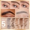 Eyebrow Pencil Light Brown, Microblading Tattoo Brow Pen With A Micro-Fork Tip Applicator, 4 Point Eyebrow Pencil Waterproof Smudge Proof Four-Fork Liquid Eyebrow Pencil Long Lasting Natural Fine Wild 4D Eyebrow Pencil Makeup (01# Light Brown)