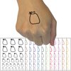 Bag with Tie Outline Temporary Tattoo Water Resistant Fake Body Art Set Collection - Light Blue (One Sheet)