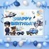 Policeman Happy Birthday Backdrop Banner Cartoon Police Car Helicopter Dog Police Theme Background Decor for Kids Boys Girls Birthday Party Favors Decorations Supplies 72x43in-BECKTEN