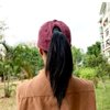 LOKIDVE Mom Life Arrow Ponytail Hat Messy High Bun Distressed Baseball Cap
