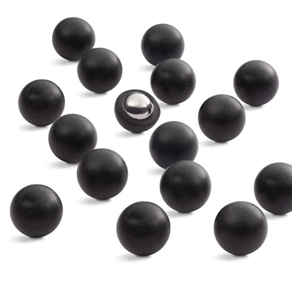 Riot Balls 0.50 Cal Self Defense Less Lethal High Impact Balls - Solid PVC/Steel Jaw Breaker Practice 50 Caliber Paintballs - 4 Grams (100 Count) Black