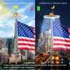 Solar Flag Pole Light 128 LED Light, Super Bright Led Solar Powered Lights on Most 15 to 25Ft Flagpole 100% Flag Coverage, 2 Modes 2500MAH Downlight up Flag, IP67 Waterproof Auto On/Off Night Lighting