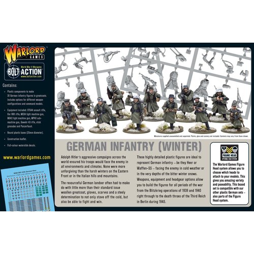 Warlord Bolt Action Winter German Grenadiers Infantry 1:56 WWII Military Wargamimg Plastic Model Kit, Small
