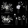 inSowni 40 Pack Bridal Wedding Hair Side Combs+U Shaped Hair Pins Clips Pieces Jewelry Rhinestone Pearl Flower Accessories for Women Brides Girls