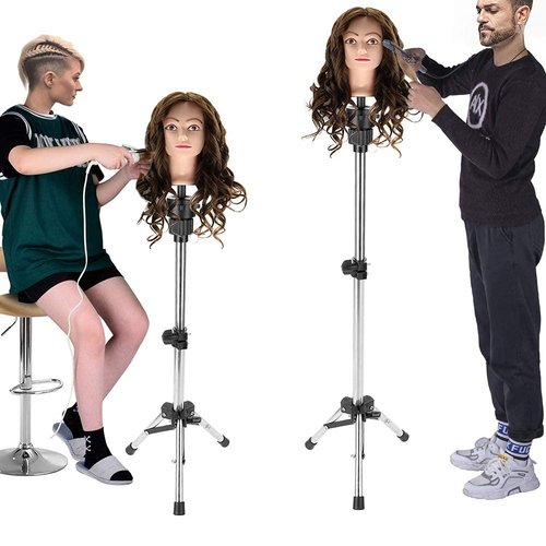 GOTOTOP Mannequin Head Tripod Stand,Wig Tripod Stand Mannequin Head Tripod Stand Adjustable Hairdressing Training Head Rack Hair Mannequin Head Holder for Salon