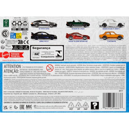 Hot Wheels 1:64 Scale Die-Cast Toy Cars, Set of 6 Japanese Vehicles with Elevated Deco (Styles May Vary)