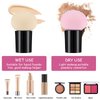 Sibba 4 PCS Makeup Eggs Sponge Beauty Blender Foundation Blending Make Up Concealer Applicator Cosmetic Face Eye Brush Set With Mini Handle Loose Powder Coverage Flat End Head Holder Kit