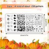 AnyDesign 3 Sheet Fall Thanksgiving Nail Art Stamping Plates Kit Assorted Maple Leaves Plaid Autumn Blessings Collection Nail Art Plate for Autumn Thanksgiving Nail Art Design DIY Print Manicure Salon