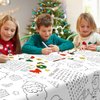 Labeol 1 Pack Christmas Tablecloth,Christmas Coloring Tablecloth for Kids,54"x108" Giant Christmas Santa Claus Snowman Maze Color-in Paper Poster Table Cover for Christmas Winter Party Arts and Crafts