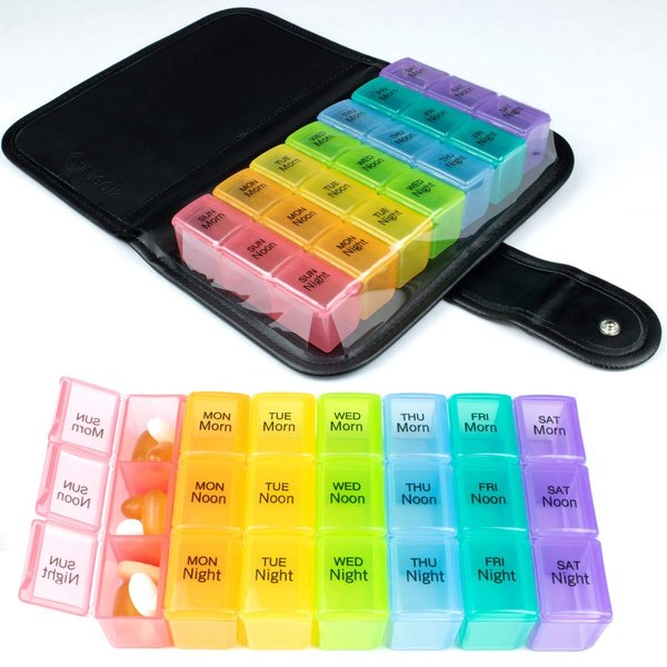 Pill Organizer 3 Times A Day, Pill Box, Medicine Organizer, Weekly Pill Organizer, Pill Container, Vitamin Organizer, Travel Pill Container, Medication Organizer Pill Holder, Small Pill Organizer