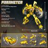 Transforming Building Blocks Set for Adults, Convertible Truck and Robot Building Kit Model, 6 in 2 Building Creative Action Mech Toys Halloween Xmas Gift for Boys and Girls (Yellow)