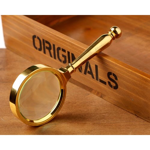 10X Handheld Magnifier with Metal Handle Golden,80mm Reading Magnifying Glass for Map,Newspaper,Documents,Labels,Failing Vision,Fire Starting,Jewelry,Crafts,Best Gifts for Seniors Kids