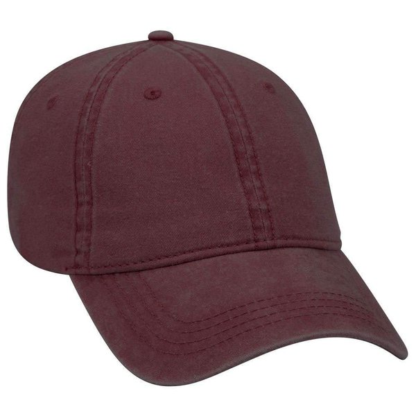 OTTO 6 Panel Low Profile Garment Washed Pigment Dyed Baseball Cap - Maroon