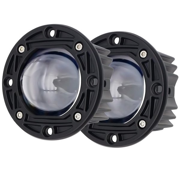 Szdystar Round Yellow/White Flush Mount LED Pod 2Pcs 3Inch 30W Backup Reverse Lights Front Bumper Lights Driving Fog Lights Behind Grille Lights fit for Trucks SUV ATV UTV