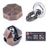 Brain Teaser Puzzle for Adults Puzzles Metal Hole Lock Adult Educational Toy Games for Adults Teens Educational Toy Gift (Bronze)