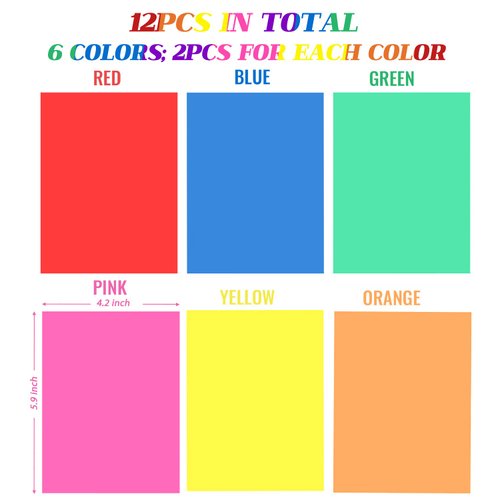24 Pieces Colored Overlays for Reading, Dyslexia Tools for Kids, Dyslexia Reading Strips for Dyslexia Irlens, ADHD and Visual Stress(A6)