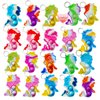 Goodangie00 30 Packs Rainbow Bulk Mermaid Mini Pop Fidget Backpack Keychain Toy for Kids Girls Birthday Party Favors Gift and Classroom Student Prizes