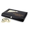 ERLLE Dominos Set Game. Premium Classic 28 Pieces Double Six Domino. Durable Leather Box. Kids, Boys, Girls, Party Favors and Anytime Use. Duoble 6 Dominoes.(PVC Edition)