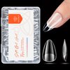 modelones Short Almond Nail Tips, Pre-shaped Full Cover Fake Nails Soft Gel Acrylic Nail Tips Nail Extension False Gel x Nail Kit 216PCS 12Sizes