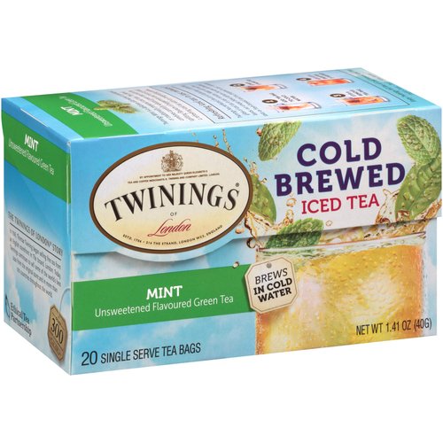 Twinings Mint Green Cold Brewed Iced Tea Bags, 20 Count (Pack of 6)