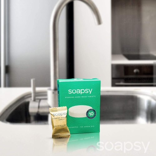 Soapsy Foaming Hand Soap Tablets (10 Tablets), Effervescent Tablets Soap Refill for Hand Soap Dispenser, Easy & Quick DYI Homemade Soap Just Add Water