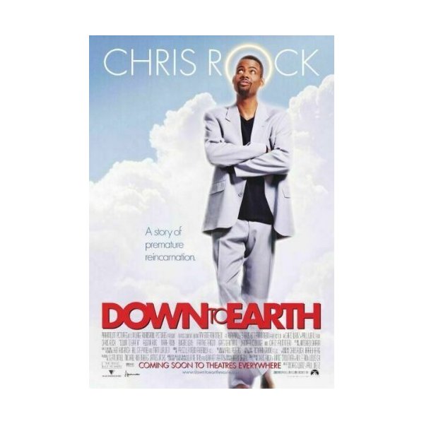 DOWN TO EARTH Original Movie Poster 27x40 - Dbl-Sided - Chris Rock - Regina King - Chazz Palmister - Eugene Levy
