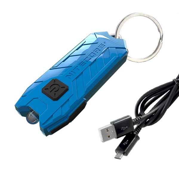 Nitecore Tube V2.0 55 Lumen USB Rechargeable Ultralight Keychain Flashlight with LumenTac Micro USB Charging Cable (Azure)