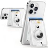 for Magsafe Wallet with Airtag Holder, Magnetic Wallet for iPhone 16/15/14/13/12 Series, 6 Cards Holder, ID Window, Adjustable Stand, Vegan Leather, RFID Blocking, 3 Slots, White