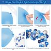 Amandir Navy Blue Balloons Arch Garland Kit, 144Pcs Royal Light Blue Confetti Silver Star Foil Balloons for Blue Boys Birthday Baby Shower Wedding Party Decorations Supplies &4Pcs Tools