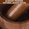 Hisize Wood Mortar and Pestle Set, Wood Grinder Bowl for Guacamole, Salsa, Herb Crusher and Pill