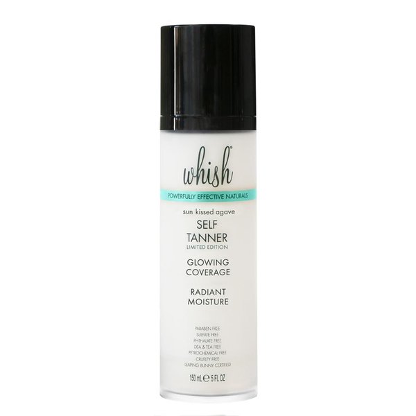 Whish Beauty Self Tanner - Sunless Tanning Lotion for Face & Body - Moisturizes with Shea Butter, Mango Butter, & Aloe - For All Skin Tones - Paraben & Sulfate Free, 5 fl oz (Sun Kissed Agave)