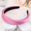 Atoden Pink Headband Padded Headband Satin Headbands Thick Headbands Plain Head Band Hair Bands Hair Accessories for Women Girls