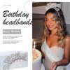 Acenail Birthday Headbands Rhinestone Silver Birthday Headpiece It's My Birthday Sash Birthday Hair Hoop Birthday Crowns Tiaras Party Decorations Birthday Hair Accessories for Women Girls(E-Silver)