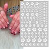 8 Sheets Flower Nail Art Stickers White Flower Nail Decals 3D Self Adhesive White Cherry Blossoms Nail Art Design Floral Nail Art Supplies for Acrylic Nail Women Girls Manicure DIY Decoration